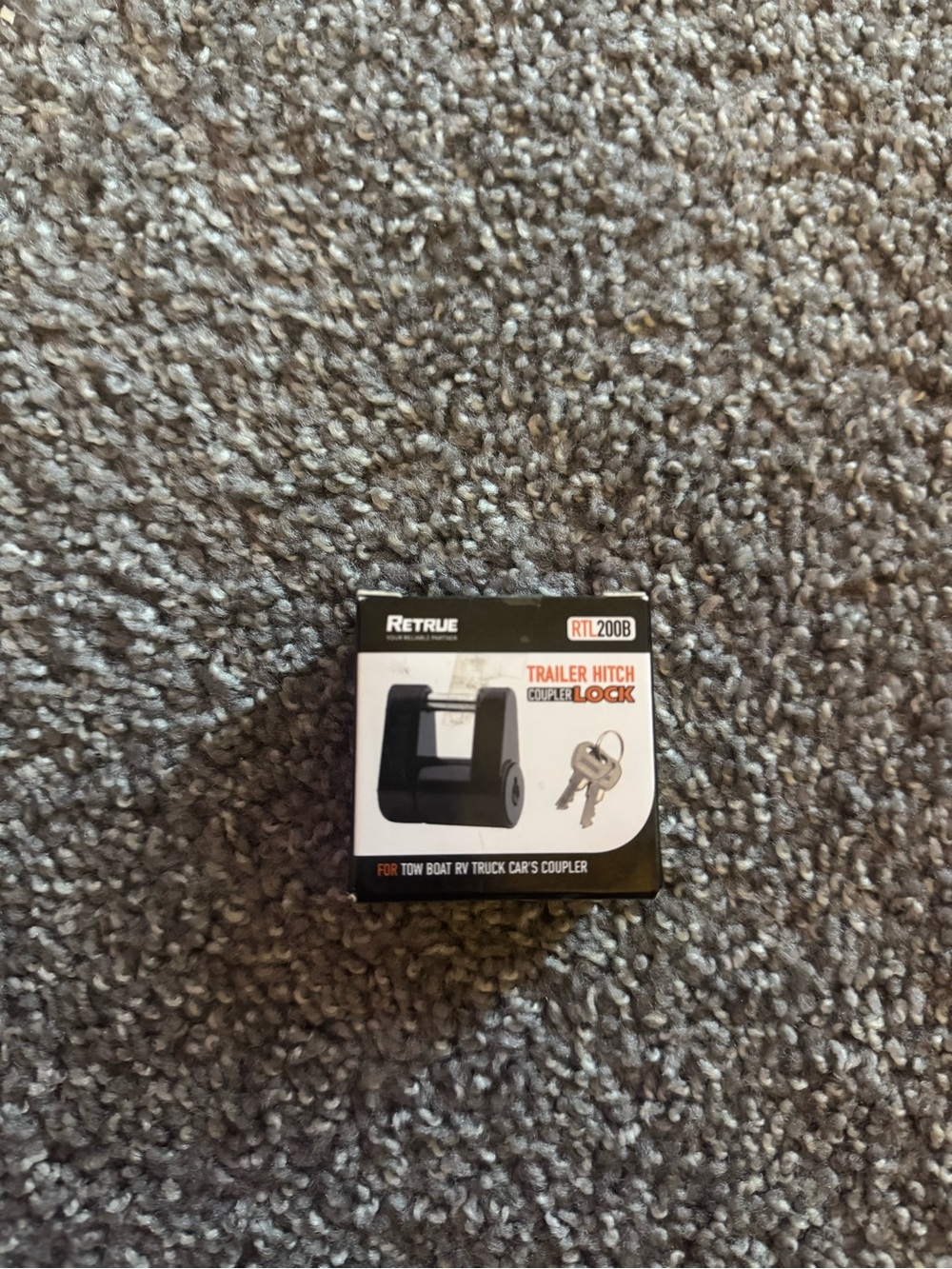 Black Trailer Hitch Coupler Lock - RTL200B